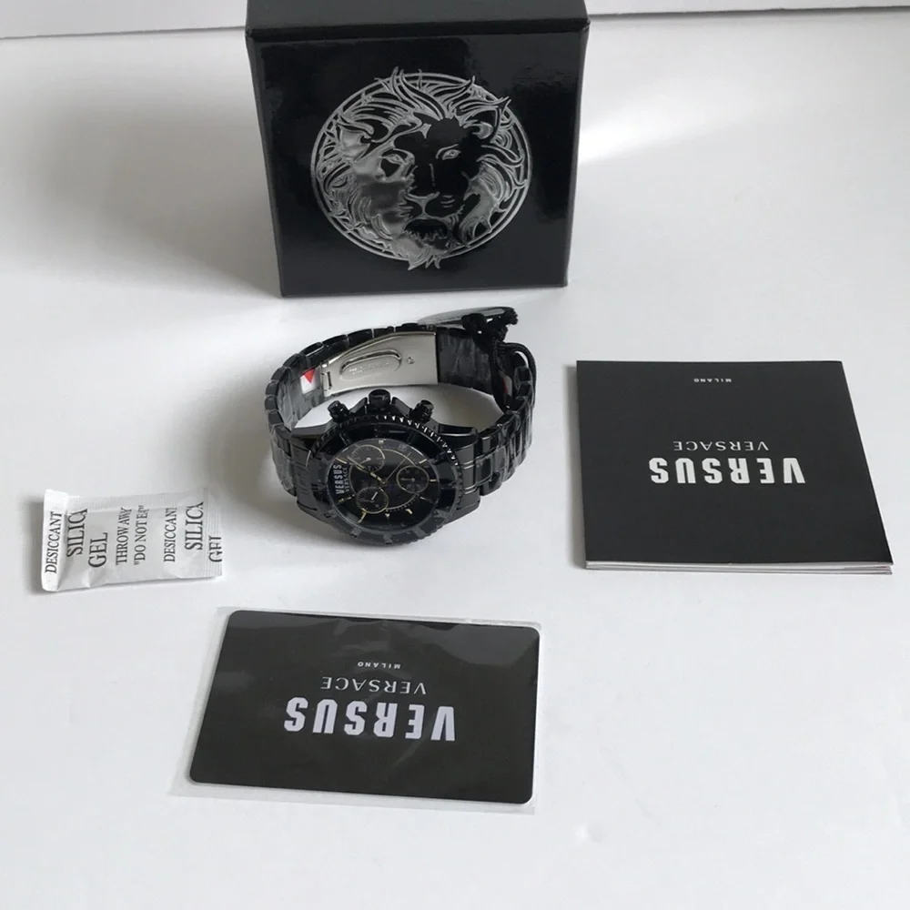 New Authentic VERSUS Versace Tokyo Chronograph Sport Watch – Black